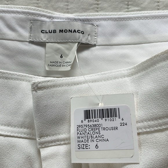 NWT CLUB MONACO Cream Tuxedo Pants Pintuck Pleat Lined size 6 - Picture 3 of 8